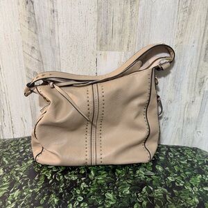 Montana West Beige Studded Shoulder Bag